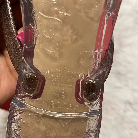 NIB Valentino rockstud glitter sandals 36 - Picture 5 of 6